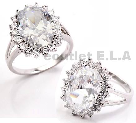 6.75CT 16-STONE CZ CLUSTER RING-sz5/6/7